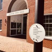 Climate remembrance marker at Durham Town Hall [Photo credit: Kyle Pimental]