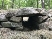 A stone culvert at Doe Farm, restored by Dennis Lewis of Candia