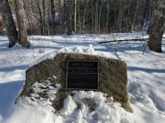 Spruce Hole Bog National Natural Landmark Plaque, February 2025 (Photo credit: Veronique Ludington)