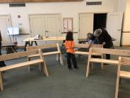 Beautiful Leopold benches built by the Community Church of Durham