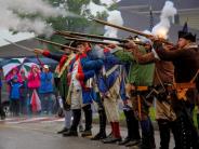 18th Dover musket salute at the Durham Memorial Day Ceremony