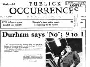 Durham says No, 9 to 1 | NH, vote March 6, 1974 against oil refinery