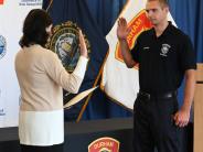 Firefighter Kyle Kustra Joins Durham Fire and is Sworn In on 9/11/23