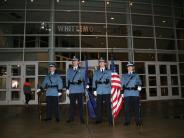 Durham Police Honor Guard in front of the Whittemore Center