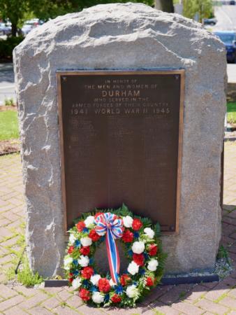 World War II Memorial in Durham's Memorial Park