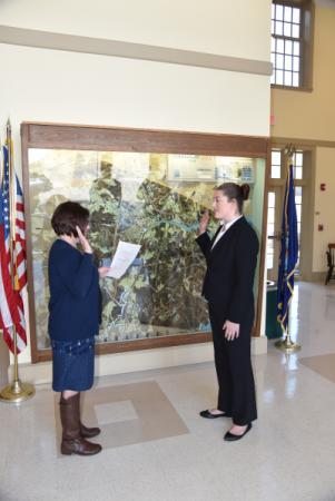 Officer Chloe Jepson being sworn in