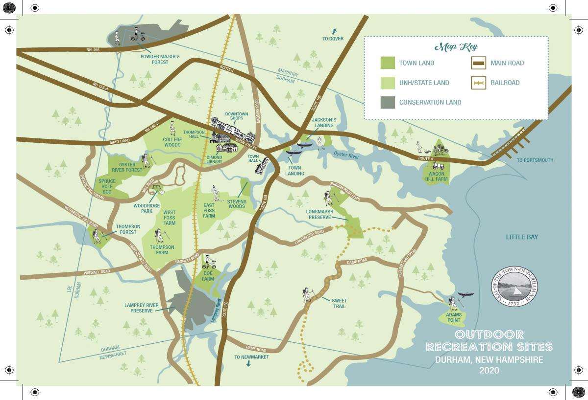 Outdoor Recreation Sites Map The Town of Durham New Hampshire